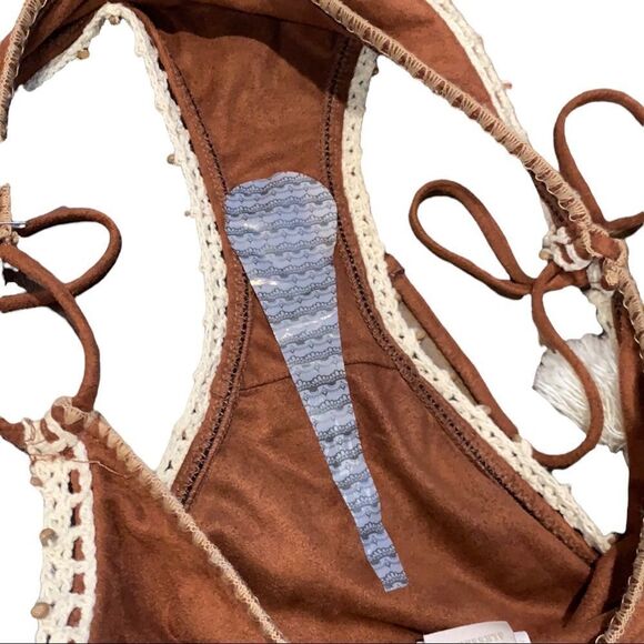 Ale by Alessandra Ever Suede Boho Bikini Bottom Size L - Picture 4 of 7